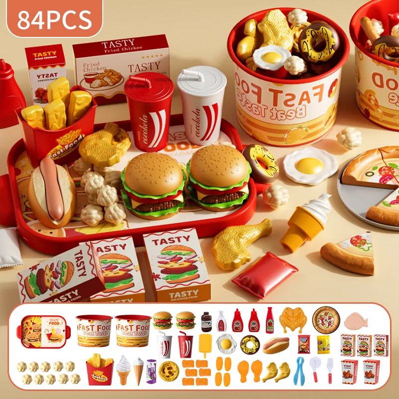Kid Kitchen Toy Set Simulation Make Hamburger Pizza Fries Pretend Play Food Cooking Cutting Game Montessori Interactive Toy Gift
Kid Kitchen Toy Set Simulation Make Hamburger Pizza Fries Pretend Play Food Cooking Cutting Game Montessori Interactive Toy Gift