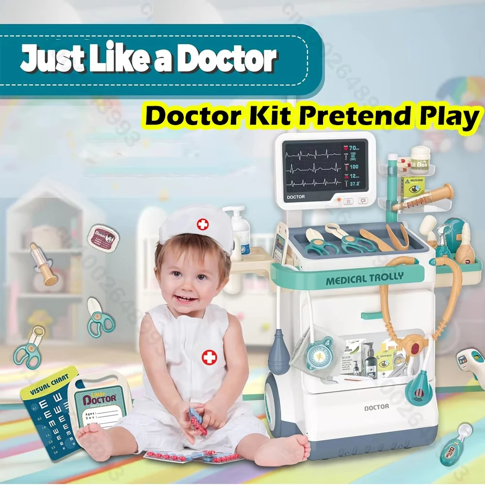 Doctor Kit Toy Pretend Play Doctor Games for Toddlers Medical Cart Kit with Sounds Thermometer Stethoscope CT X-ray Toy for Kids
Doctor Kit Toy Pretend Play Doctor Games for Toddlers Medical Cart Kit with Sounds Thermometer Stethoscope CT X-ray Toy for Kids