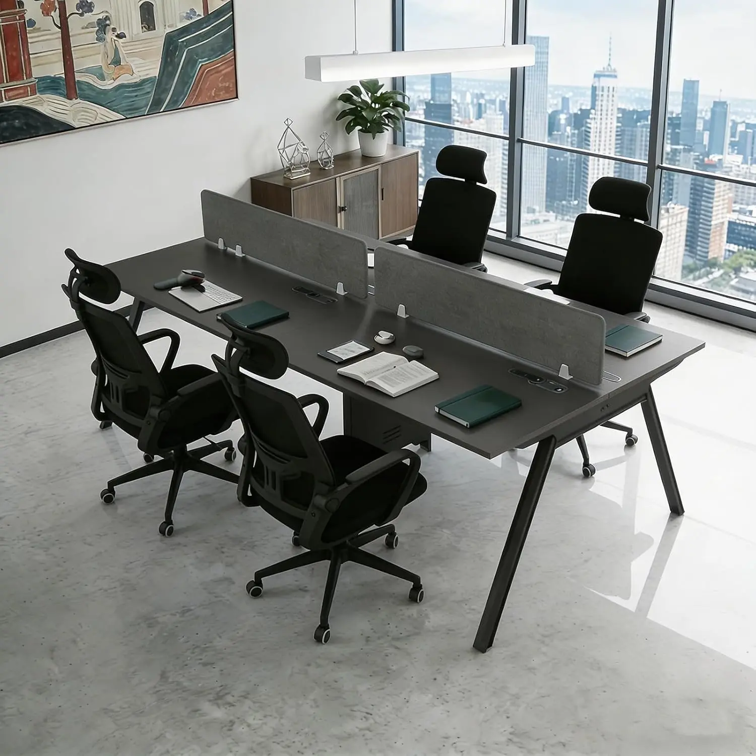 4 Person Cubicle Workstation 94.5IN Privacy Panels Cable Management Sound Partition for Open Office, Custom
4 Person Cubicle Workstation 94.5IN Privacy Panels Cable Management Sound Partition for Open Office, Custom