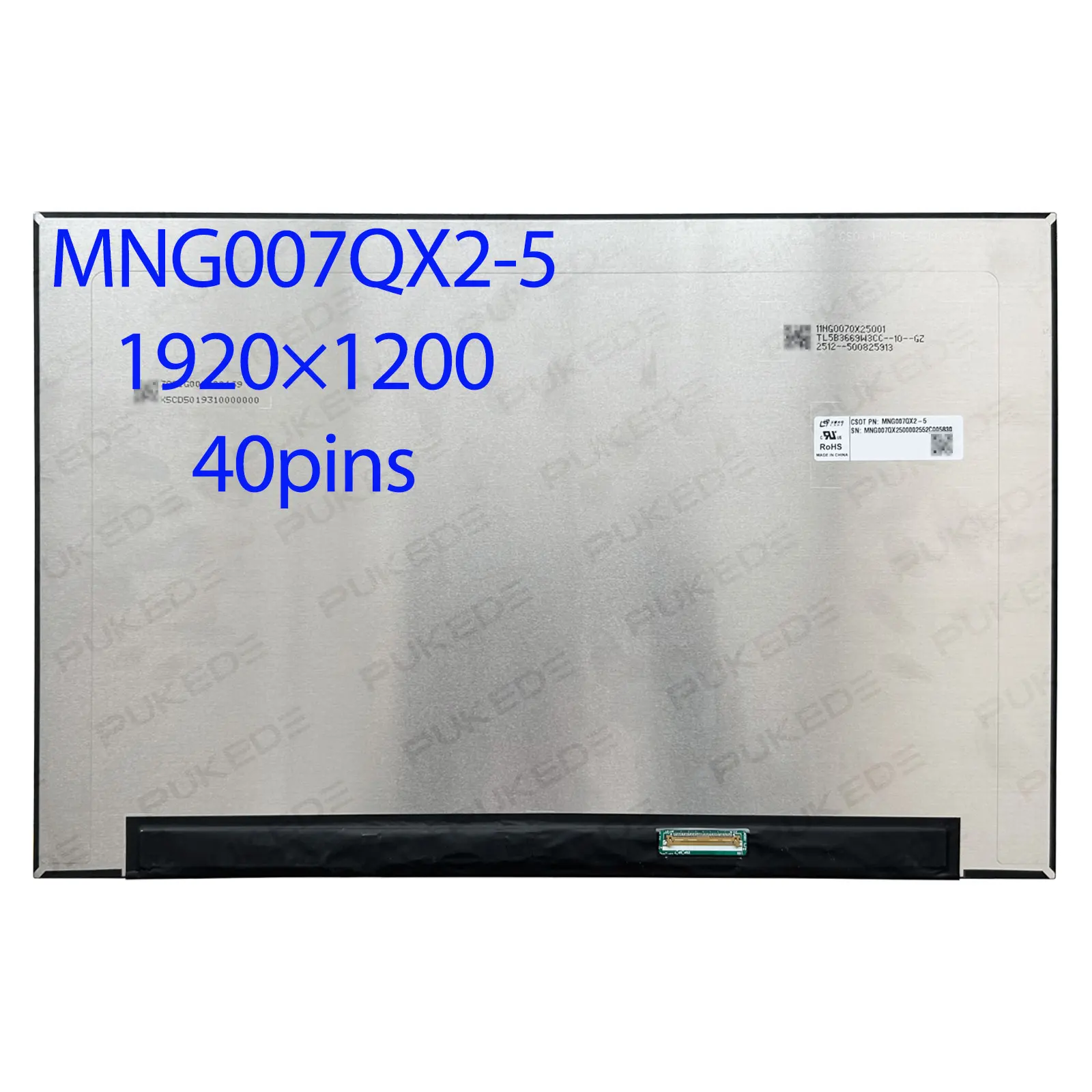 16.0" Inch Laptop LCD Screen MNG007QX2-5 WUXGA 1920X1200 IPS Display Panel Matrix replacement EDP 40Pins
16.0" Inch Laptop LCD Screen MNG007QX2-5 WUXGA 1920X1200 IPS Display Panel Matrix replacement EDP 40Pins