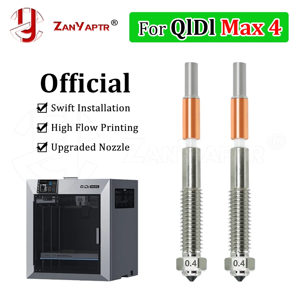 For QIDI MAX4 Bimetal Nozzle 0.4mm High Temperature 370°C Wear-Resistant for Carbon Fiber Filament 1.75mm 3D Printer Parts
For QIDI MAX4 Bimetal Nozzle 0.4mm High Temperature 370°C Wear-Resistant for Carbon Fiber Filament 1.75mm 3D Printer Parts