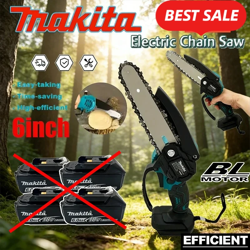 Makita 6 Inch Chain Saw Electric Saw Handheld Portable 18V Wood Logging Chain saw Garden Pruning Wood Power Tool
Makita 6 Inch Chain Saw Electric Saw Handheld Portable 18V Wood Logging Chain saw Garden Pruning Wood Power Tool