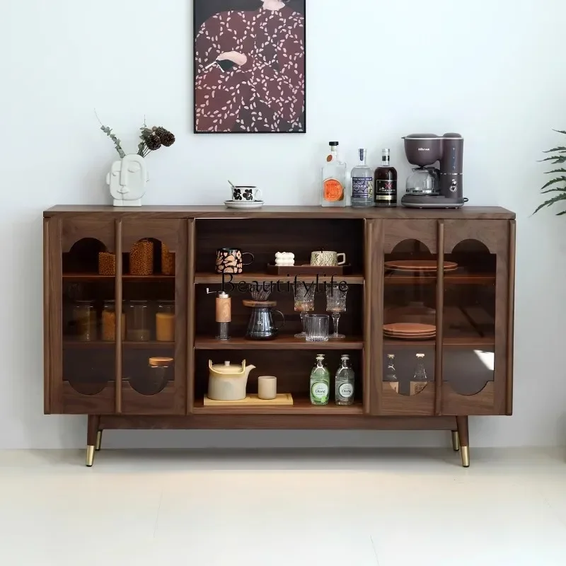 12Black walnut dining side cabinet, integrated storage against the wall, medieval light luxury and high-end senseL
12Black walnut dining side cabinet, integrated storage against the wall, medieval light luxury and high-end senseL