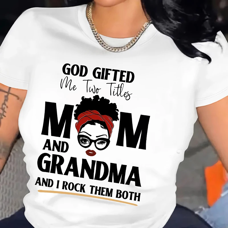 Mom & Grandma Letter Graphic Print T-shirt, Short Sleeve Crew Neck Casual Top For Summer & Spring, Women's Clothing
Mom & Grandma Letter Graphic Print T-shirt, Short Sleeve Crew Neck Casual Top For Summer & Spring, Women's Clothing
