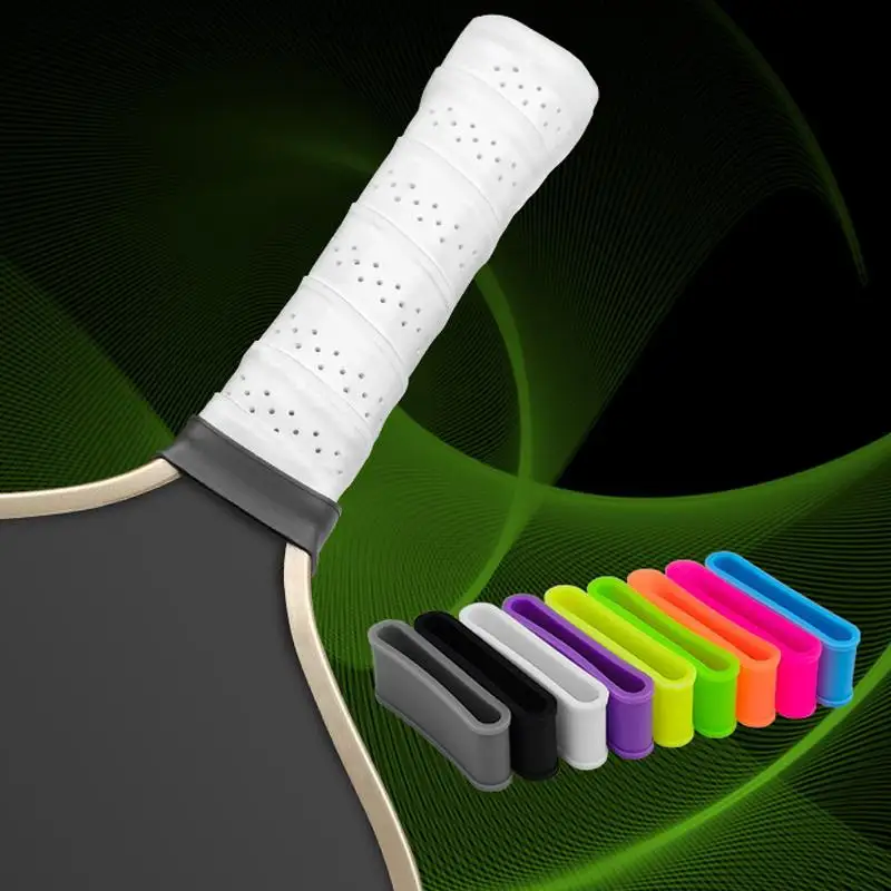 9Pcs/Set Pickleball Paddle Racket Grip Bands Tennis Racquet Secures Anti-slip Silicone Overgrip Ring Handle Closure Grip Strap