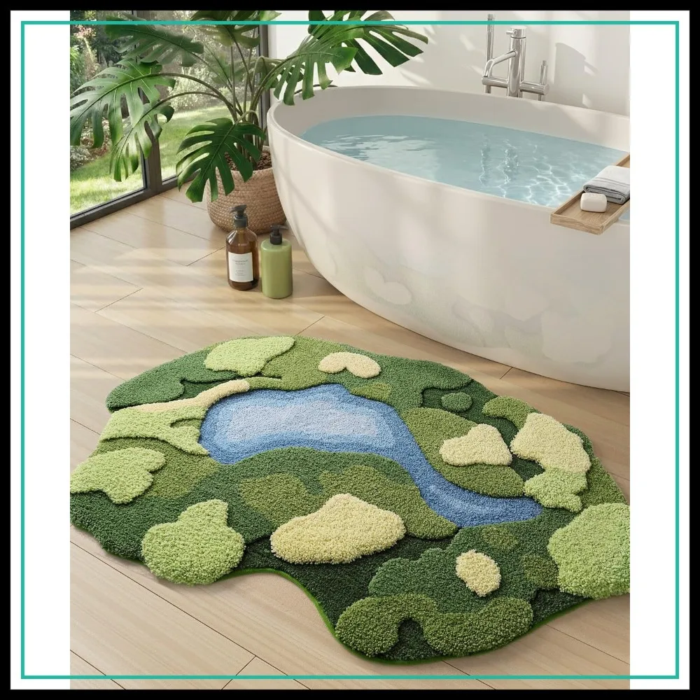 Ultra Thick Soft Green Bathroom Rug, Non Slip Washable Bathmat, Water Absorbent Microfiber Carpet for Shower Floor, Sink, Bedroom, 39x55
Ultra Thick Soft Green Bathroom Rug, Non Slip Washable Bathmat, Water Absorbent Microfiber Carpet for Shower Floor, Sink, Bedroom, 39x55