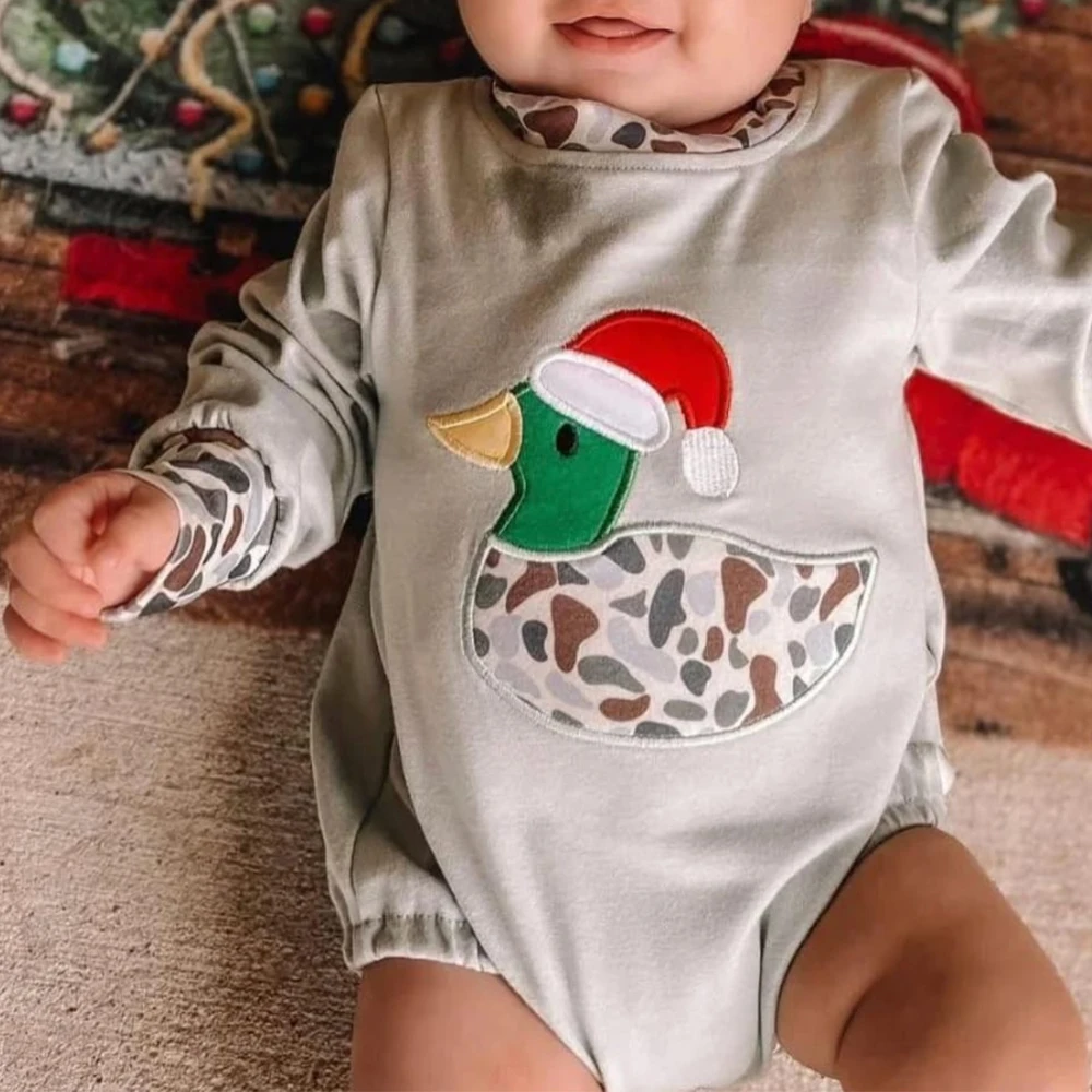Baby Boys Christmas Camouflage Duck Romper with Hat Grey Infant Kids Outfit for Holiday Celebrations
Baby Boys Christmas Camouflage Duck Romper with Hat Grey Infant Kids Outfit for Holiday Celebrations
