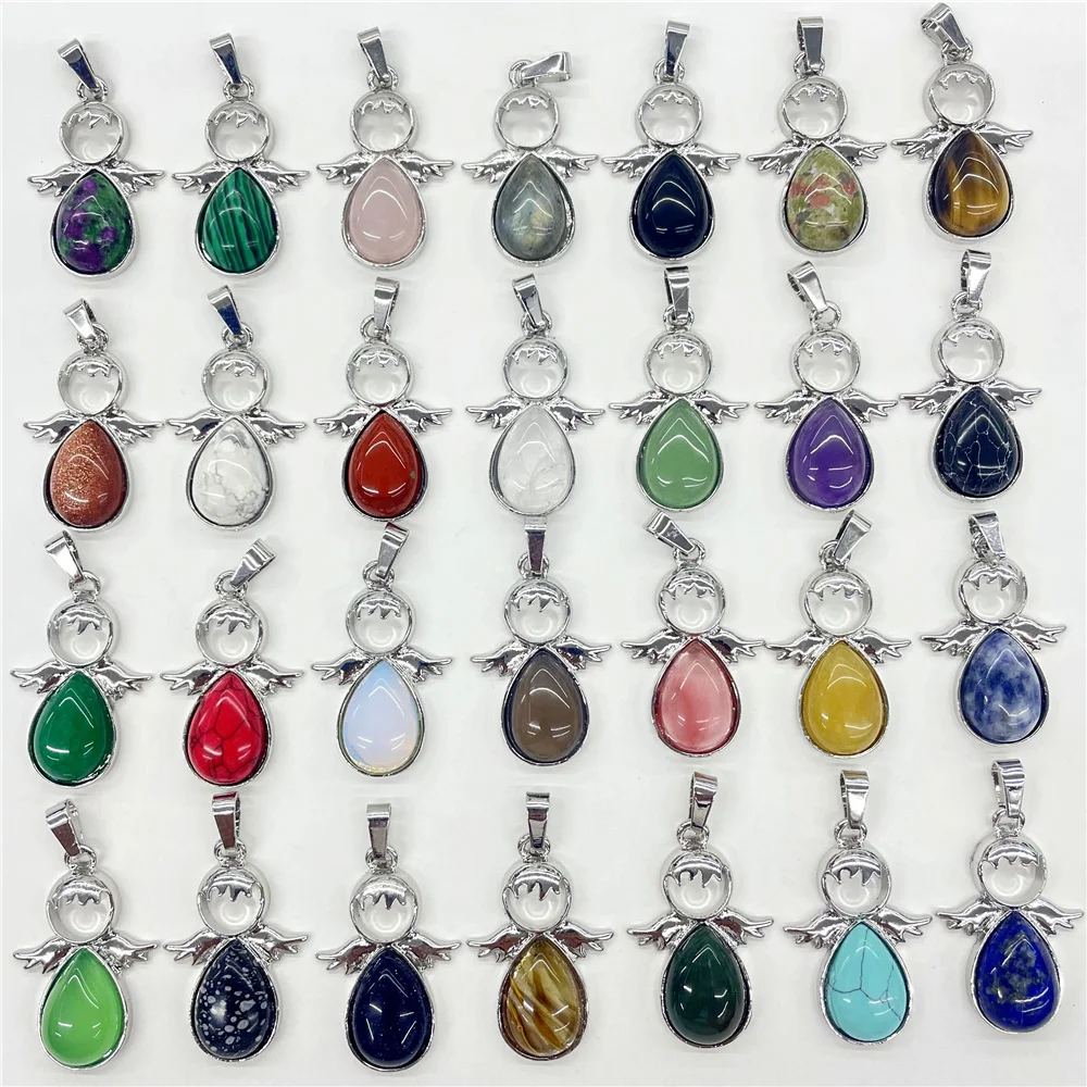 Fashion Natural Gem Stone Quartz Crystal Opal Mix pendant&Alloy angel Pendant DIY charm Jewelry Making Necklace Accessorie 12pcs
Fashion Natural Gem Stone Quartz Crystal Opal Mix pendant&Alloy angel Pendant DIY charm Jewelry Making Necklace Accessorie 12pcs