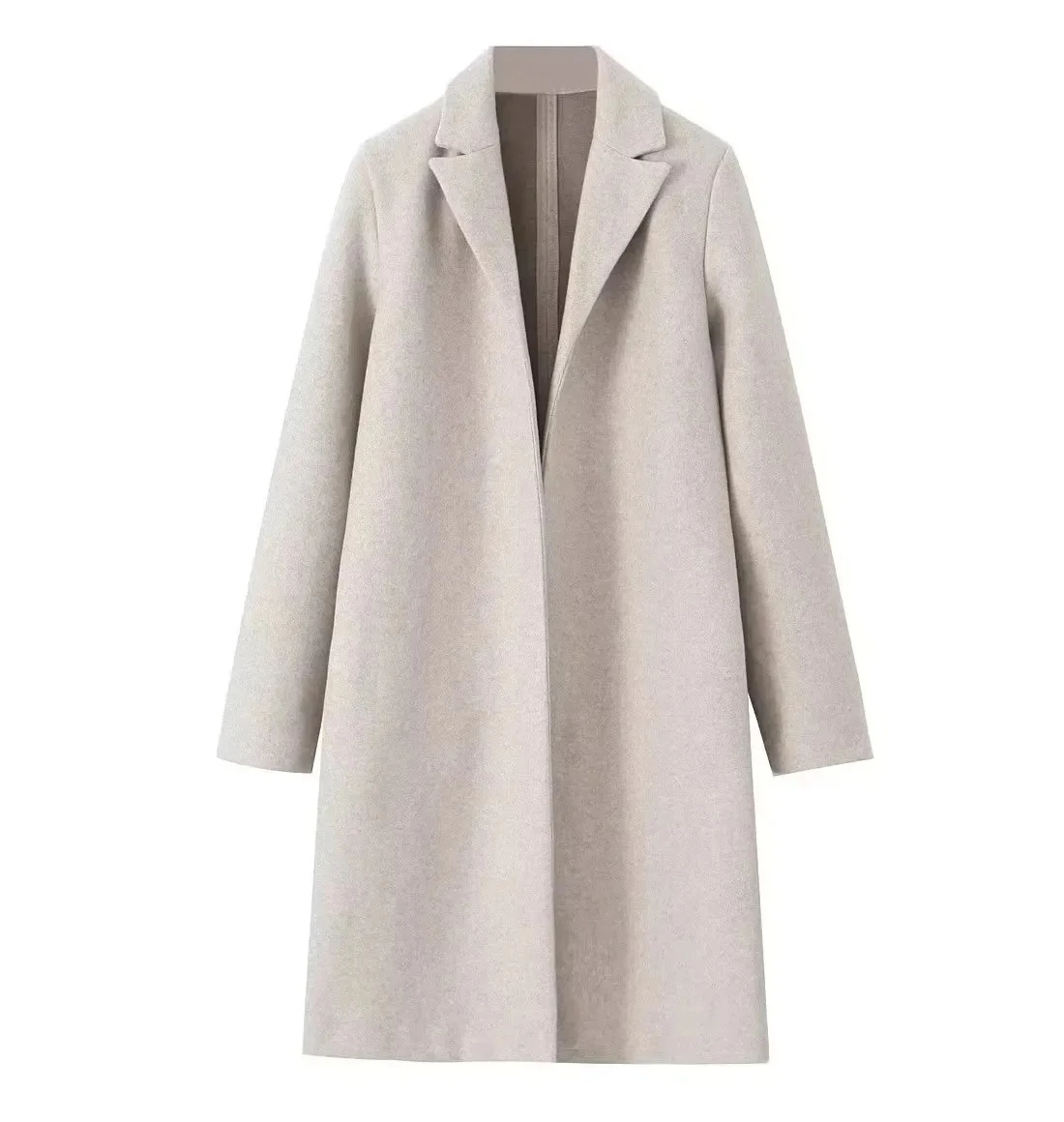 Womens Long Wool Trench Coat Vintage Open Stitch Design V Neck Solid Color Chic Autumn Coat
Womens Long Wool Trench Coat Vintage Open Stitch Design V Neck Solid Color Chic Autumn Coat