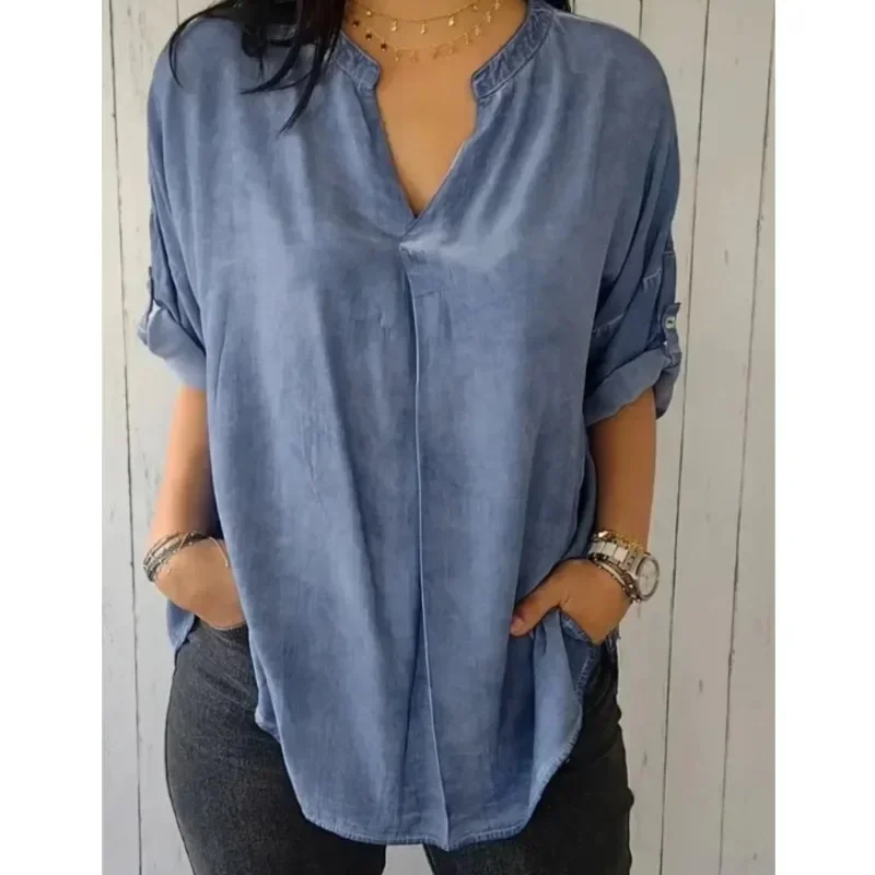 2024, женская весенне-осенняя новинка, маленькая и свободная рубашка с v-образным вырезом, хлопок и лен, топ большого размера со сращенными рубашками для женщин
2024, женская весенне-осенняя новинка, маленькая и свободная рубашка с v-образным вырезом, хлопок и лен, топ большого размера со сращенными рубашками для женщин