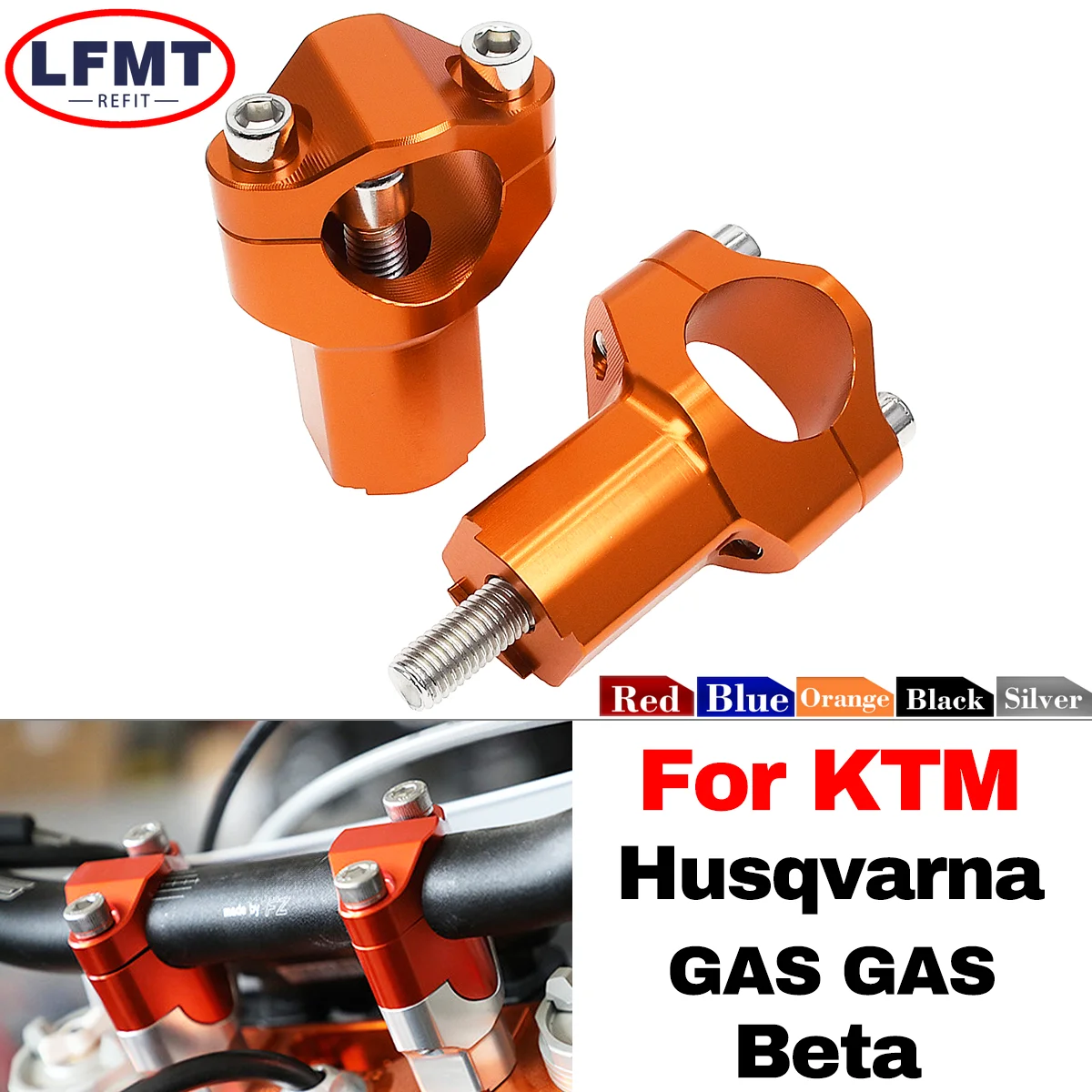 For KTM 125-530 SX SXF XC XCF XCW EXC EXCF Handlebar Riser Bar Clamp Mount 690 790 890 1090 1190 1290 Enduro/R Adventure/R/S/T
For KTM 125-530 SX SXF XC XCF XCW EXC EXCF Handlebar Riser Bar Clamp Mount 690 790 890 1090 1190 1290 Enduro/R Adventure/R/S/T