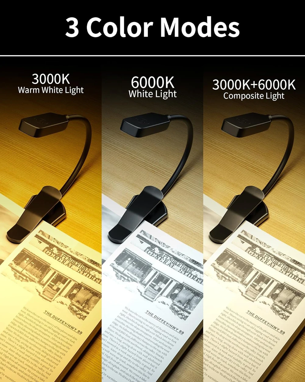 Rechargeable Book Reading Light Lamp, LED Book Light for Reading in Bed - Eye Caring Adjustable Brightness 3 Color Temperatures
Rechargeable Book Reading Light Lamp, LED Book Light for Reading in Bed - Eye Caring Adjustable Brightness 3 Color Temperatures