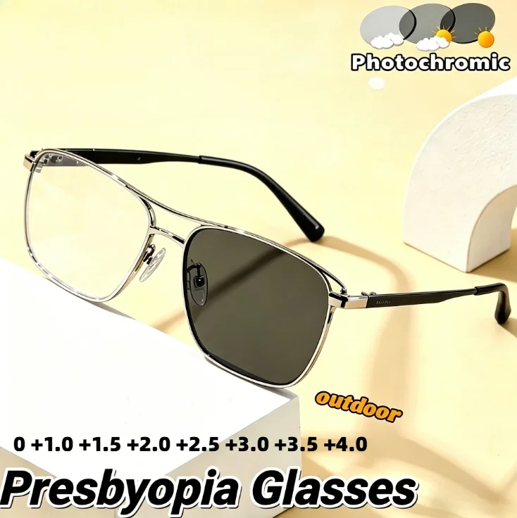 Photochromic Reading Glasses for Unisex Business Metal Frame Transition Presbyopia Glasses Anti Blue Light Eyewear+1.0 To +4.0
Photochromic Reading Glasses for Unisex Business Metal Frame Transition Presbyopia Glasses Anti Blue Light Eyewear+1.0 To +4.0