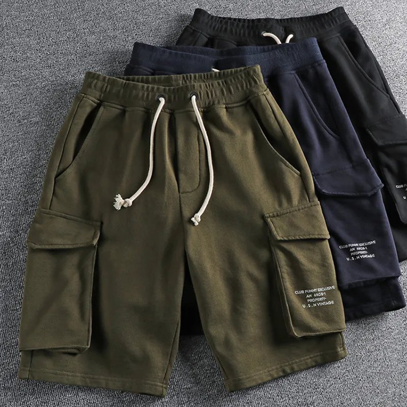 Summer Japanese Retro Heavyweight Knitted Cargo Shorts Men's Fashion Pure Cotton Multi-pocket Drawstring Casual 5-point Pants
Summer Japanese Retro Heavyweight Knitted Cargo Shorts Men's Fashion Pure Cotton Multi-pocket Drawstring Casual 5-point Pants
