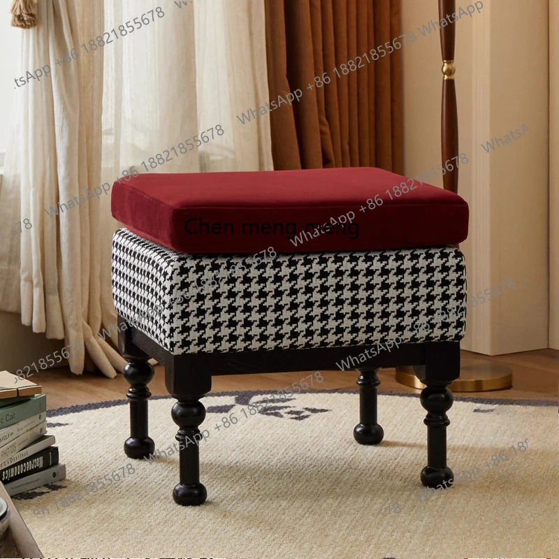 French Retro Solid Wood Makeup Simple Dressing Home Square Stool Fabric Shoe Changing Stool
French Retro Solid Wood Makeup Simple Dressing Home Square Stool Fabric Shoe Changing Stool
