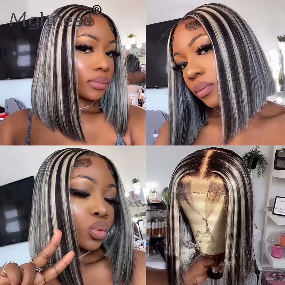 Black White Bob Highlight Wig Human Hair Wigs For Women Human Hair 4x4 Closure Short Bob Brazilian 13x4 13x6 HD Lace Frontal Wig
Black White Bob Highlight Wig Human Hair Wigs For Women Human Hair 4x4 Closure Short Bob Brazilian 13x4 13x6 HD Lace Frontal Wig