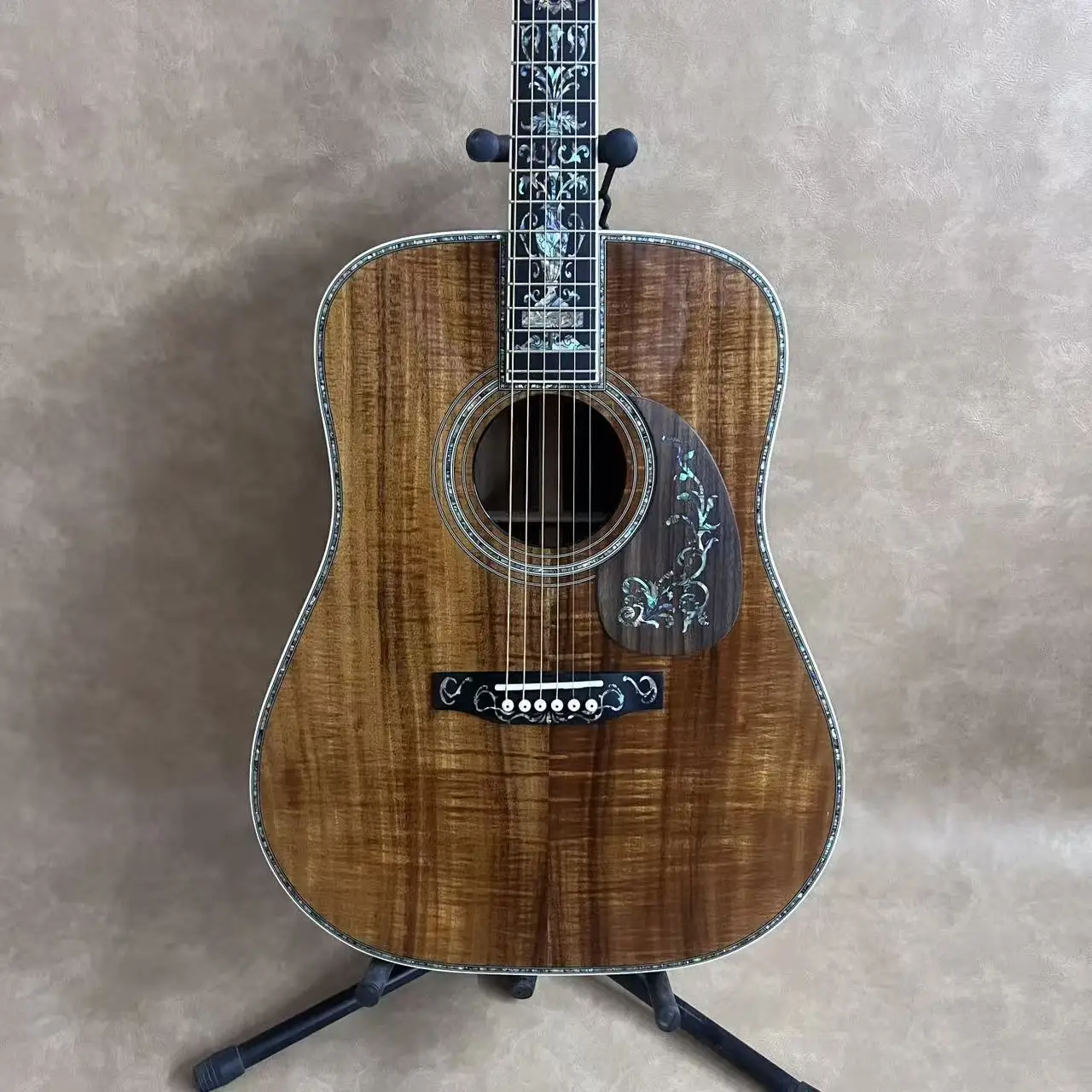 Luxury D45 Series KOA Acoustic Guitar Abalone Shell Fingerboard Vase Tree of Life Pattern Professional Grade Guitar Beginner
Luxury D45 Series KOA Acoustic Guitar Abalone Shell Fingerboard Vase Tree of Life Pattern Professional Grade Guitar Beginner