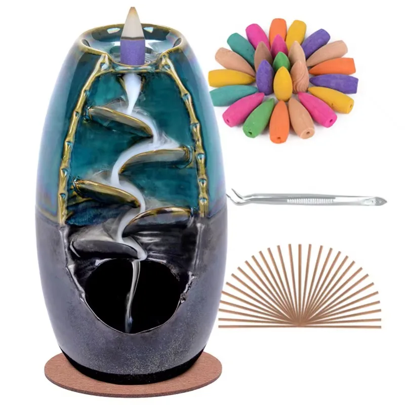 Mini Backflow Incense Burner Smoke Waterfall Incense Burner for Home Office Decor
Mini Backflow Incense Burner Smoke Waterfall Incense Burner for Home Office Decor