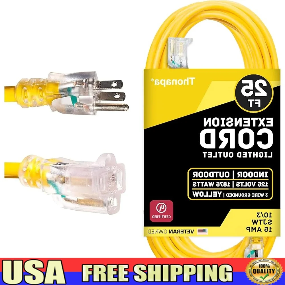 10 AWG, 25 футов, сверхмощный удлинитель, устойчивый к атмосферным воздействиям, уличный шнур питания, портативный, с высокой видимостью, с подсветкой, 3 зубца, 15 А, 125 В
10 AWG, 25 футов, сверхмощный удлинитель, устойчивый к атмосферным воздействиям, уличный шнур питания, портативный, с высокой видимостью, с подсветкой, 3 зубца, 15 А, 125 В