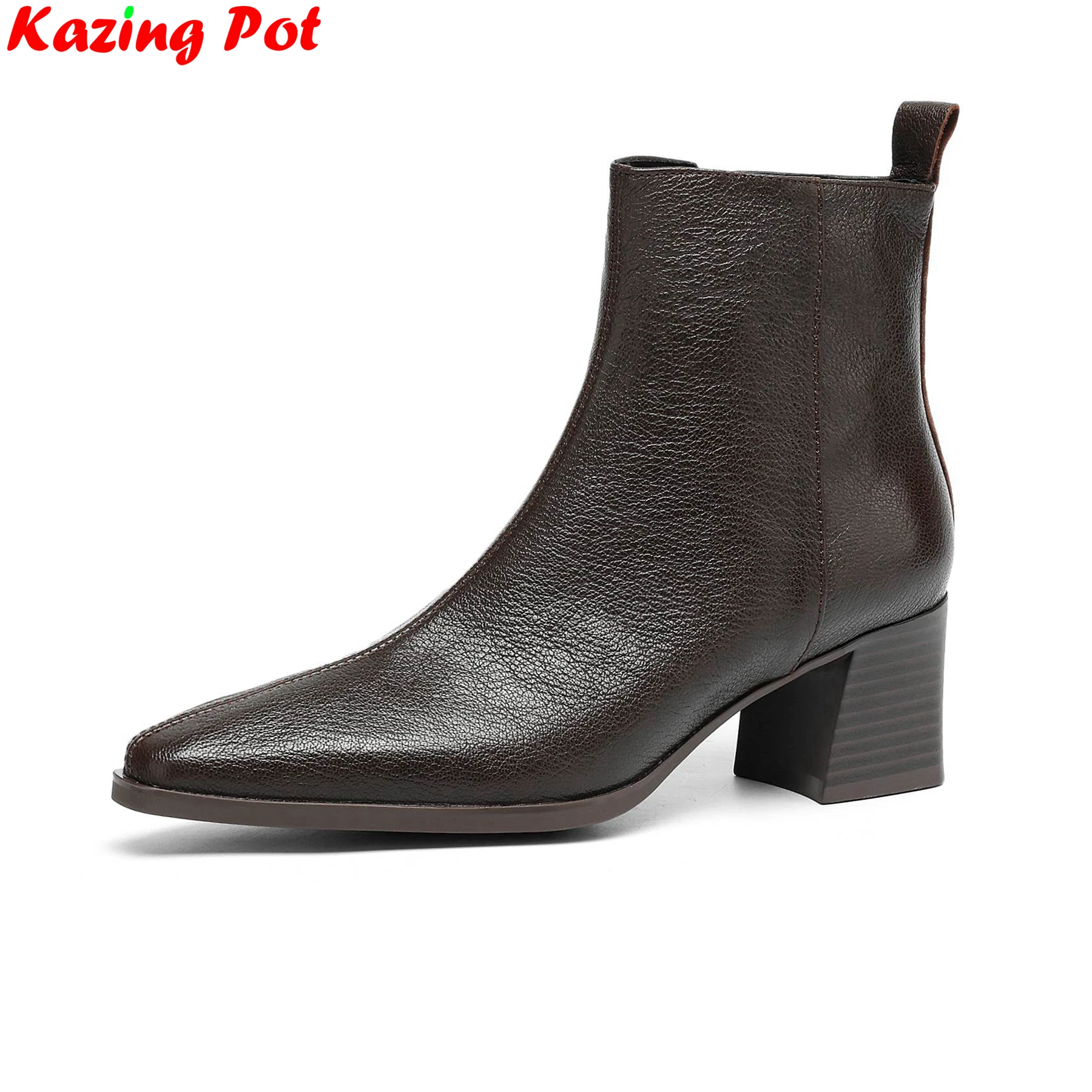 Plus Size 34-42 Cow Leather High Heels Zipper Modern Boots Winter Autumn Shoes Vintage Brand Dating Concise Women Ankle Boots
Plus Size 34-42 Cow Leather High Heels Zipper Modern Boots Winter Autumn Shoes Vintage Brand Dating Concise Women Ankle Boots