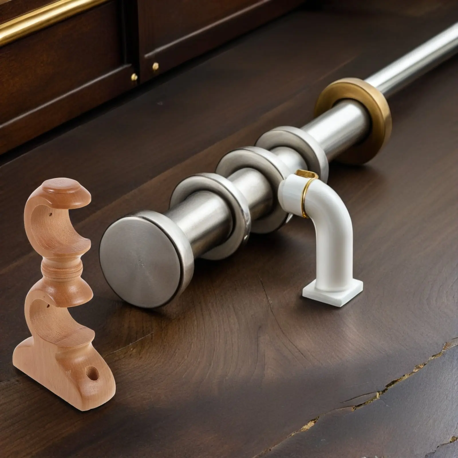 2Pcs Decorative Wood Curtain Rod Holders Bracket Wall Mounted for 1.1 Inch Roman Pole Natural Solid Wood Bedroom
2Pcs Decorative Wood Curtain Rod Holders Bracket Wall Mounted for 1.1 Inch Roman Pole Natural Solid Wood Bedroom