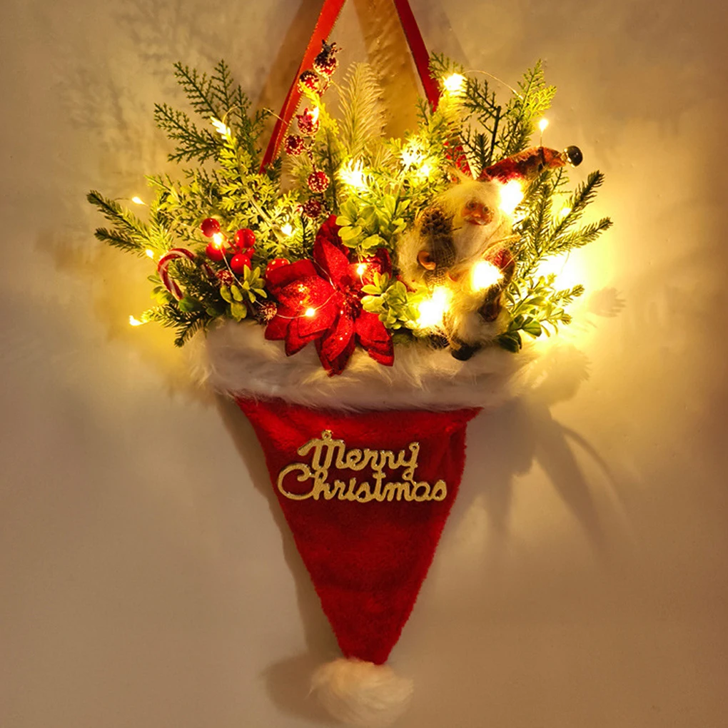 Christmas Festive Spirit Santa Claus Hat Pendant With Light Berrys Mini Bow Greatly Enhancing Festive Atmosphere As shown
Christmas Festive Spirit Santa Claus Hat Pendant With Light Berrys Mini Bow Greatly Enhancing Festive Atmosphere As shown