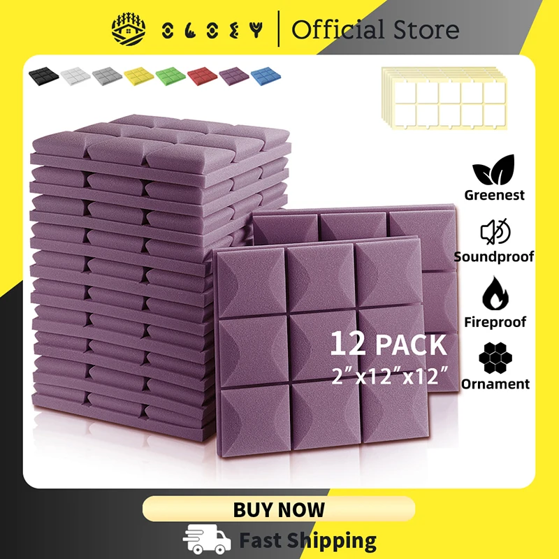 Acoustic Foam Panels 12Pcs Soundproof Foam For Music Studio Wall Soundproofing Sound Insulation Absorbing Home Decoration
Acoustic Foam Panels 12Pcs Soundproof Foam For Music Studio Wall Soundproofing Sound Insulation Absorbing Home Decoration