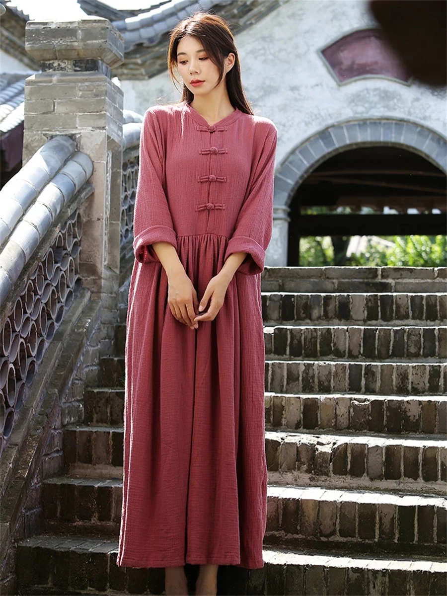 Solid Color Basic Fashion Retro Women's Long Sleeve Dress Spring Casual Loose A-line Long Dress Boho Casual Holiday Beach Dress
Solid Color Basic Fashion Retro Women's Long Sleeve Dress Spring Casual Loose A-line Long Dress Boho Casual Holiday Beach Dress