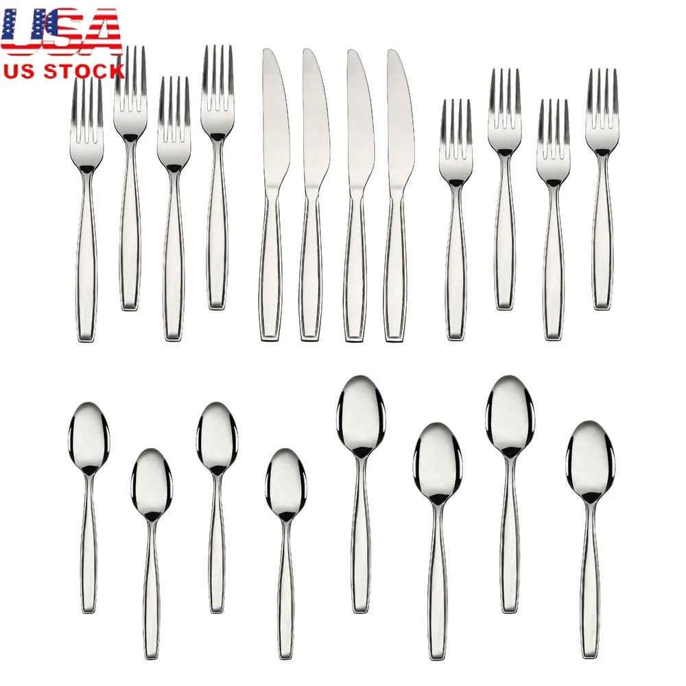 20 Piece Stainless Steel Flatware Set Cutlery Service 4 Dishwasher Safe Modern Dining Tableware Great Gifts
20 Piece Stainless Steel Flatware Set Cutlery Service 4 Dishwasher Safe Modern Dining Tableware Great Gifts