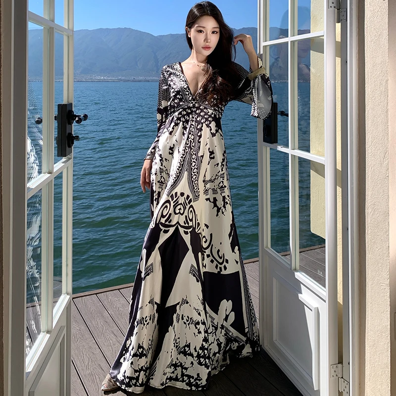 High Quali V-Ne Printed Maxi Dr Slimming Waistline Holiday Sle Retro Floral A-Line Skirt for Urban Commuting Women
High Quali V-Ne Printed Maxi Dr Slimming Waistline Holiday Sle Retro Floral A-Line Skirt for Urban Commuting Women