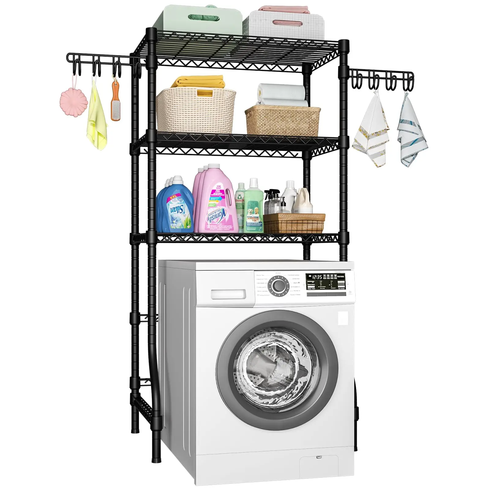 Laundry Room Storage Organizer Over Washer Dryer 3-Shelf Rack Black 35 W X 17.3 D X 76.2 H
Laundry Room Storage Organizer Over Washer Dryer 3-Shelf Rack Black 35 W X 17.3 D X 76.2 H