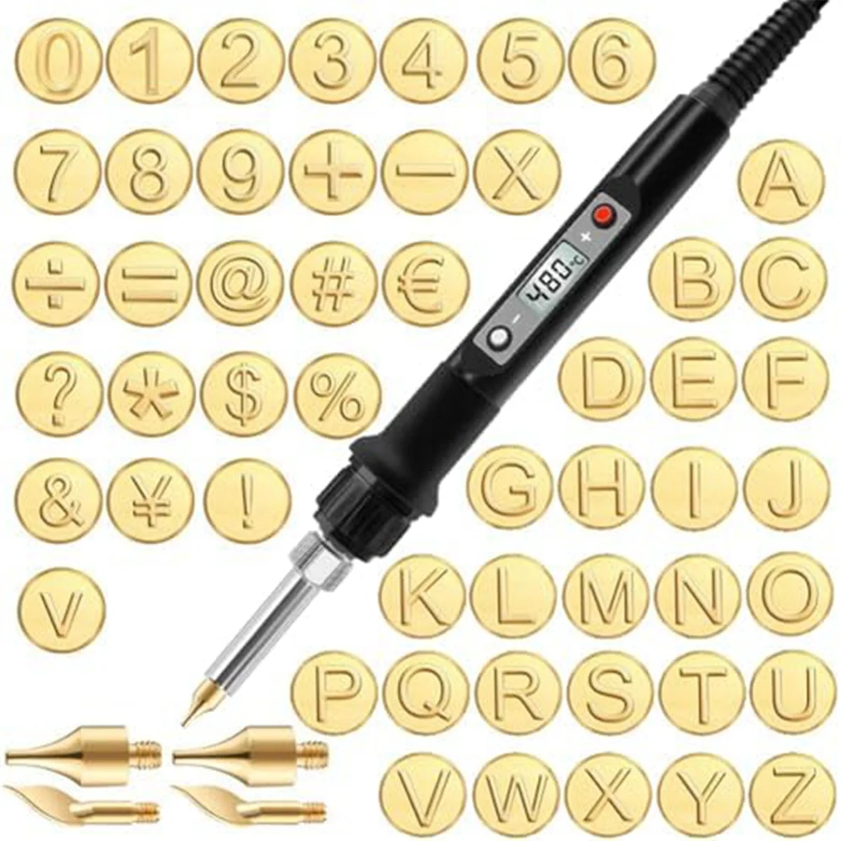 DIY Wood/Leather Burning Set + 26 Letters Copper Mold, Wood Burning Alphabet Stamp Set, Wood Burning Tips Set US Plug
DIY Wood/Leather Burning Set + 26 Letters Copper Mold, Wood Burning Alphabet Stamp Set, Wood Burning Tips Set US Plug