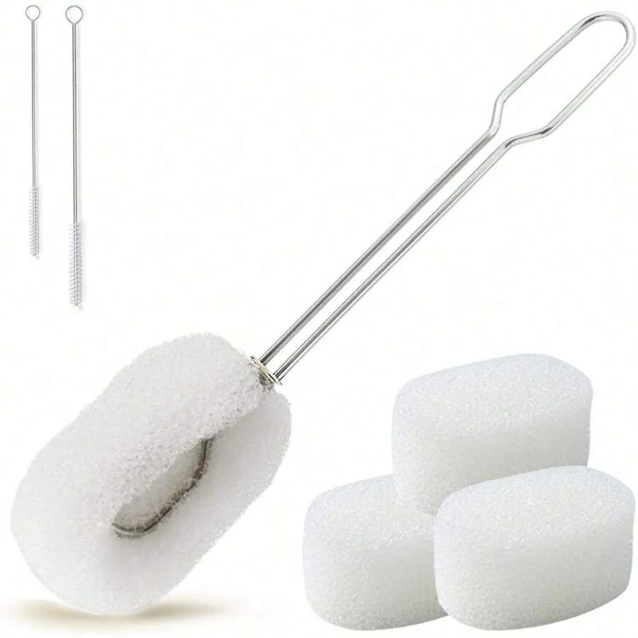 6-Pack Sponge Bottle Dish Brush With Handle, Non-Scratch Washing Scrubber Cleaner For Wine/Whiskey Glass, Cups, Tumblers With 3
6-Pack Sponge Bottle Dish Brush With Handle, Non-Scratch Washing Scrubber Cleaner For Wine/Whiskey Glass, Cups, Tumblers With 3
