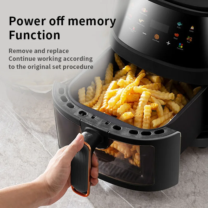 Factory Direct 8L Large Capacity Intelligent Electric Air Fryer Visual Color Screen for Household Potato Chips Cross-Border
Factory Direct 8L Large Capacity Intelligent Electric Air Fryer Visual Color Screen for Household Potato Chips Cross-Border