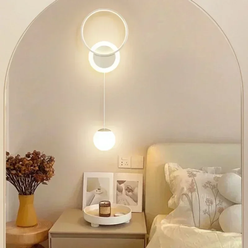 Modern Minimalist Nordic Cream Style Adjustable Bedside Lamp - Circular Line Pendant Light for Bedroom Background Wall Decor
Modern Minimalist Nordic Cream Style Adjustable Bedside Lamp - Circular Line Pendant Light for Bedroom Background Wall Decor