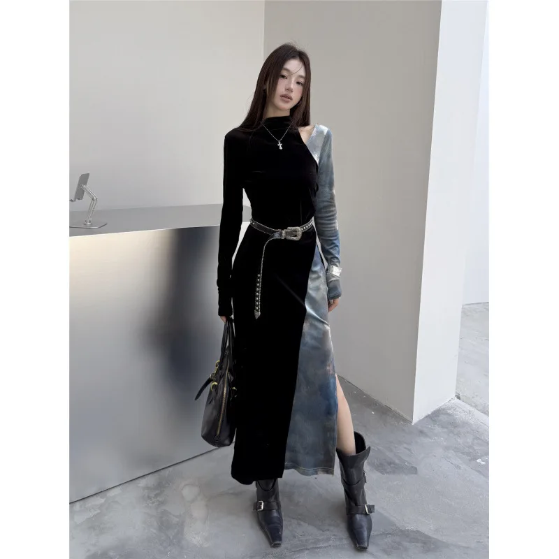 Дизайнерские шикарные контрастные цвета, эластичные бархатные ажурные платья с длинными рукавами, женские весенне-осенние тонкие платья с двусторонним разрезом
Дизайнерские шикарные контрастные цвета, эластичные бархатные ажурные платья с длинными рукавами, женские весенне-осенние тонкие платья с двусторонним разрезом