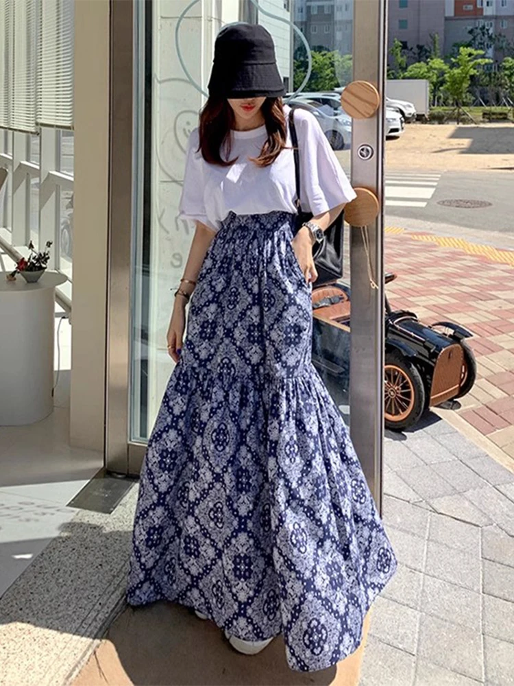 retro Chicffon Print Geometric Draped High-waist Skirt Women Summer Slim Loose Big Swing A-line Skirts Lady Mid-length Skirt
retro Chicffon Print Geometric Draped High-waist Skirt Women Summer Slim Loose Big Swing A-line Skirts Lady Mid-length Skirt