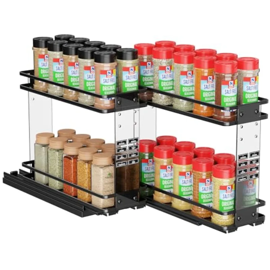 Pull Out Spice Rack Organizer, 2 Tiers, Acrylic, Spice Organization for Cabinet, Height Adjustable, Easy to Install
Pull Out Spice Rack Organizer, 2 Tiers, Acrylic, Spice Organization for Cabinet, Height Adjustable, Easy to Install
