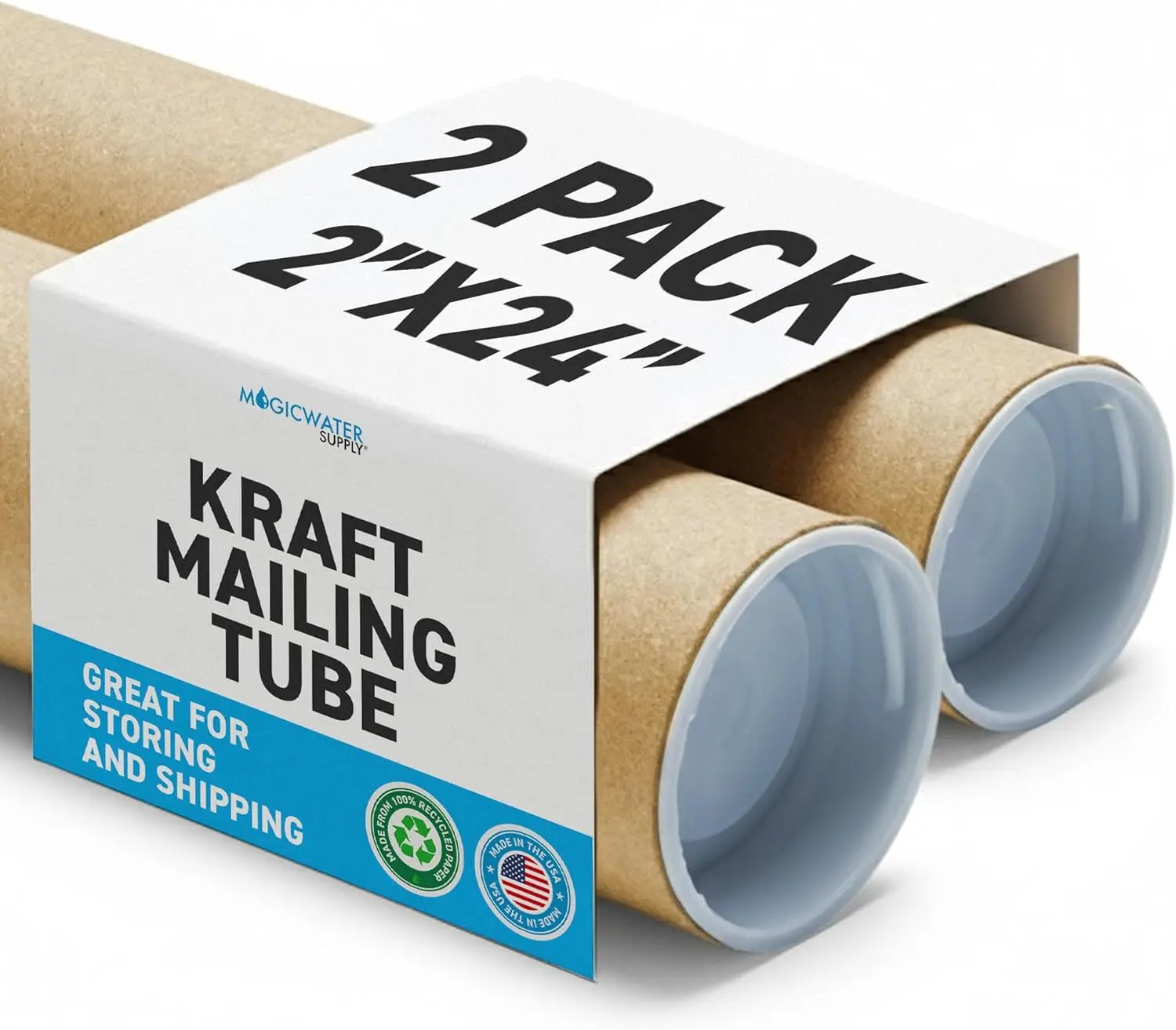 2x24in Kraft Mailing Tubes 2 Pack - Secure Storage for Posters, Art & Documents
2x24in Kraft Mailing Tubes 2 Pack - Secure Storage for Posters, Art & Documents