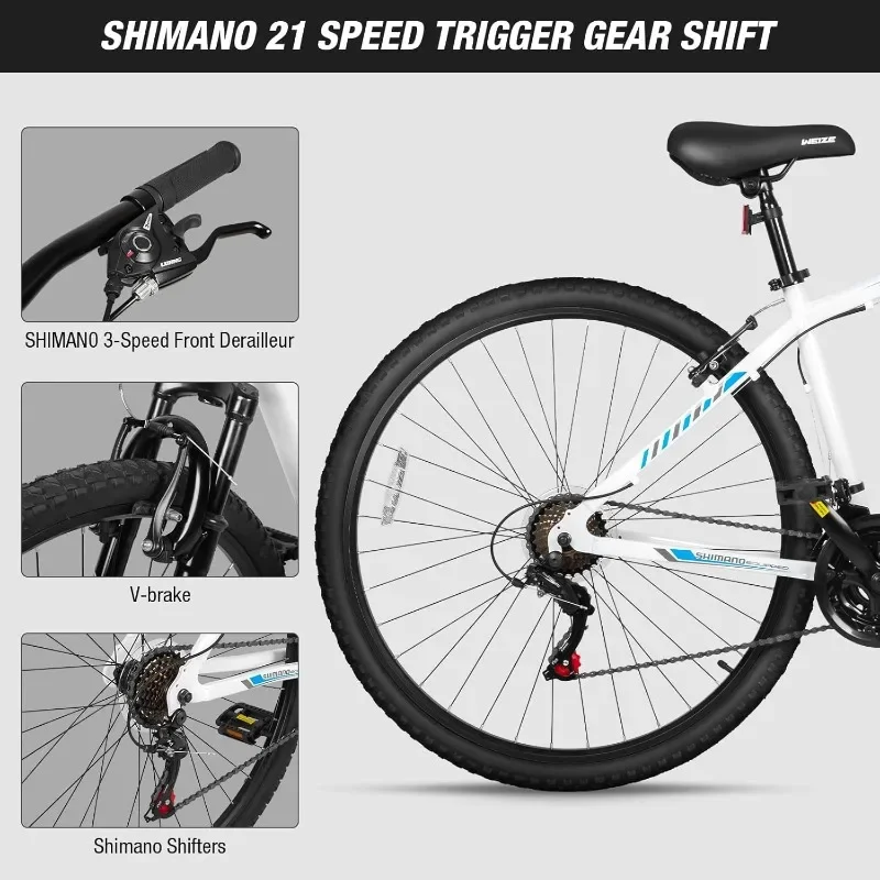 WEIZE 29 Inch Hardtail Mountain Bike Aluminum Frame 21 Speed Trigger Shifter Outdoor Cycling Bicycle For Men Women
WEIZE 29 Inch Hardtail Mountain Bike Aluminum Frame 21 Speed Trigger Shifter Outdoor Cycling Bicycle For Men Women
