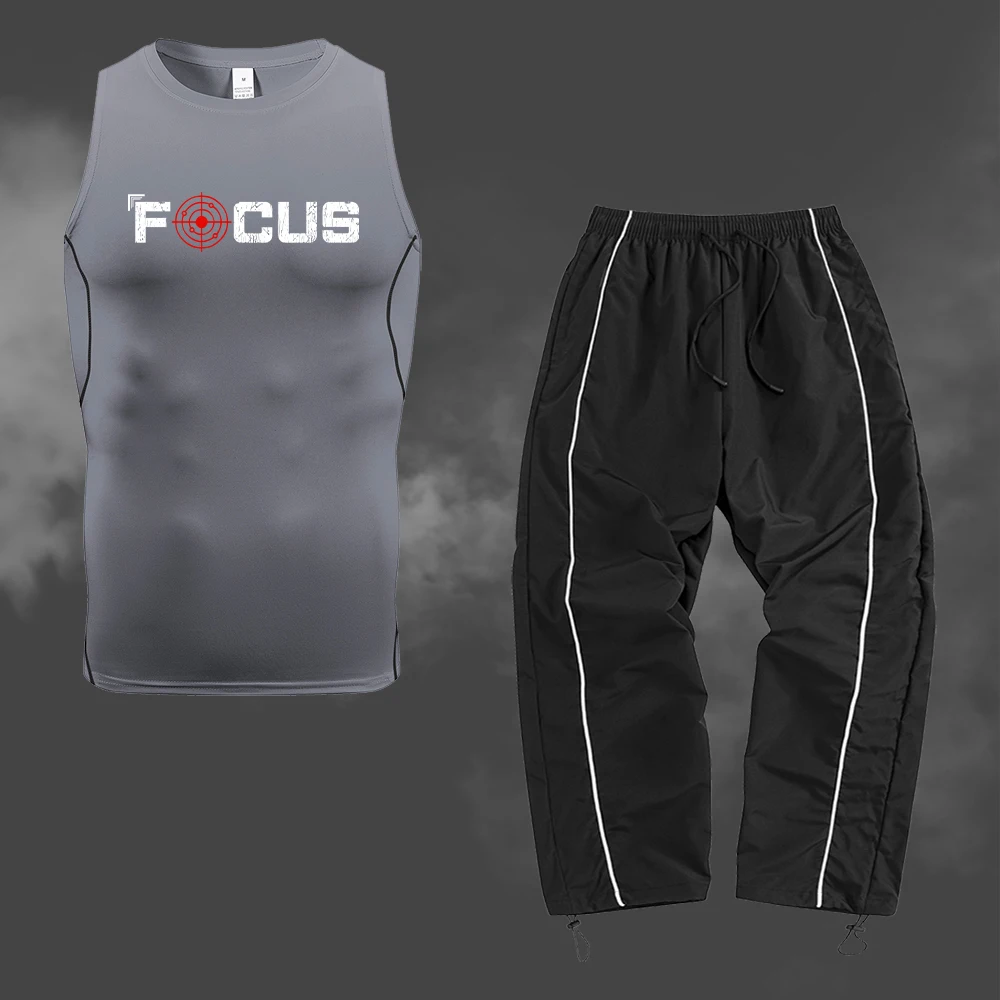 Summer Men's Sportswear Set Printed Compression Tank Top Loose Track Trouser Suitable For Fitness Basketball Workout Outfit
Summer Men's Sportswear Set Printed Compression Tank Top Loose Track Trouser Suitable For Fitness Basketball Workout Outfit