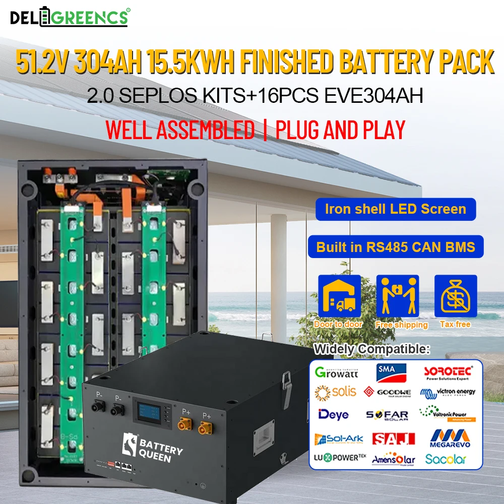 Аккумуляторная батарея Seplos Lifepo4 2,0 готовая многослойная 51,2 в 280AH 304AH 15,5 кВтч Smart BMS CAN RS485, внешний аккумулятор на солнечной батарее, бесплатная доставка
Аккумуляторная батарея Seplos Lifepo4 2,0 готовая многослойная 51,2 в 280AH 304AH 15,5 кВтч Smart BMS CAN RS485, внешний аккумулятор на солнечной батарее, бесплатная доставка