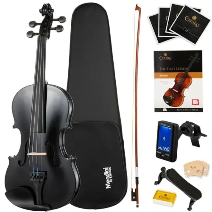 Violin 4/4 Full Size for Beginners - Solidwood Kit with Hard Case - Acoustic Violin with Bow Rosin Tuner Extra Strings Bridge S
Violin 4/4 Full Size for Beginners - Solidwood Kit with Hard Case - Acoustic Violin with Bow Rosin Tuner Extra Strings Bridge S