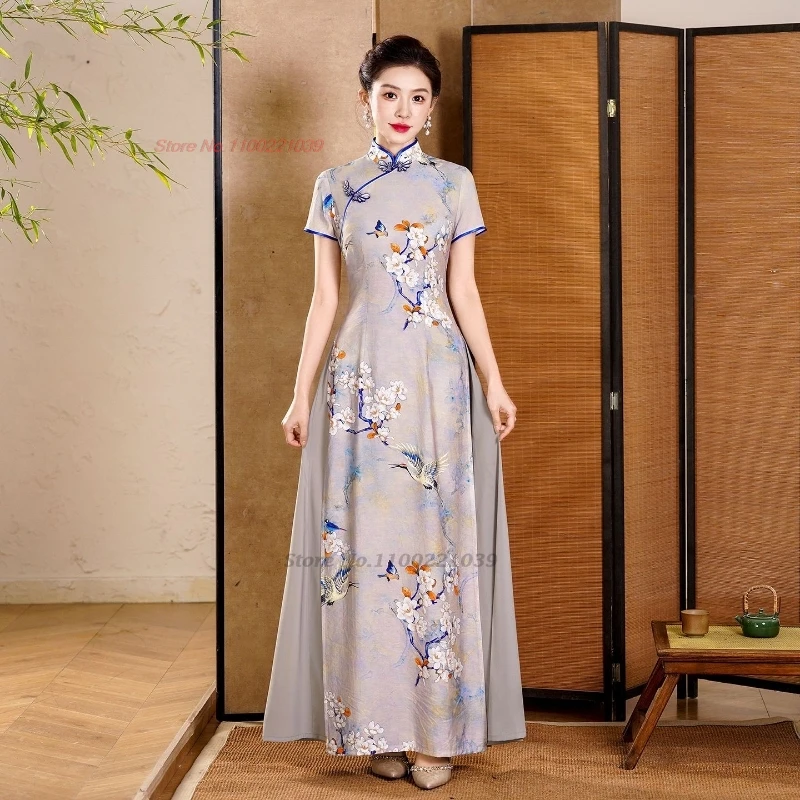 2026 vietnam traditional dress improved cheongsam national flower print vietnam ao dai dress retro banquet evening qipao dress
2026 vietnam traditional dress improved cheongsam national flower print vietnam ao dai dress retro banquet evening qipao dress