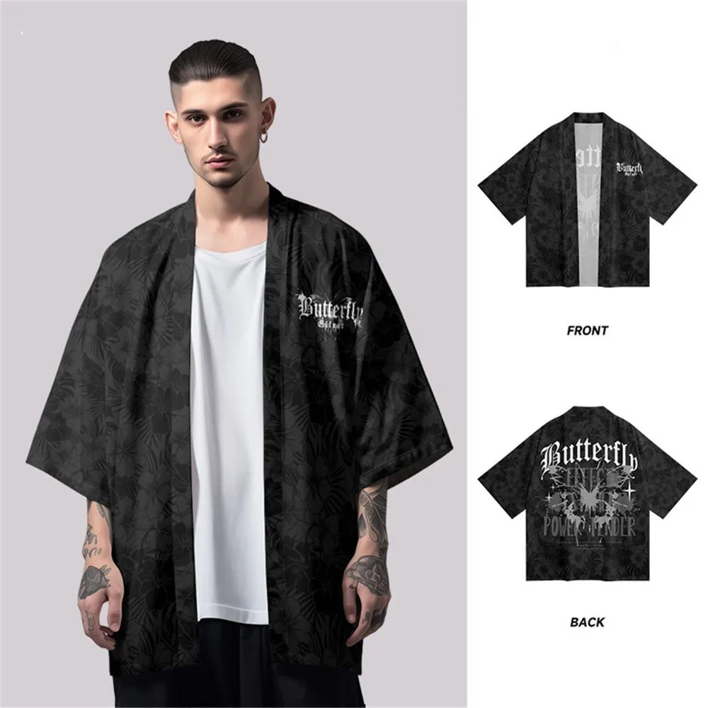 Japanese Flower Butterfly Printed Kimono for Men Women Haori Cardigan Traditional Costume Loose Short Sleeve Cloak
Japanese Flower Butterfly Printed Kimono for Men Women Haori Cardigan Traditional Costume Loose Short Sleeve Cloak