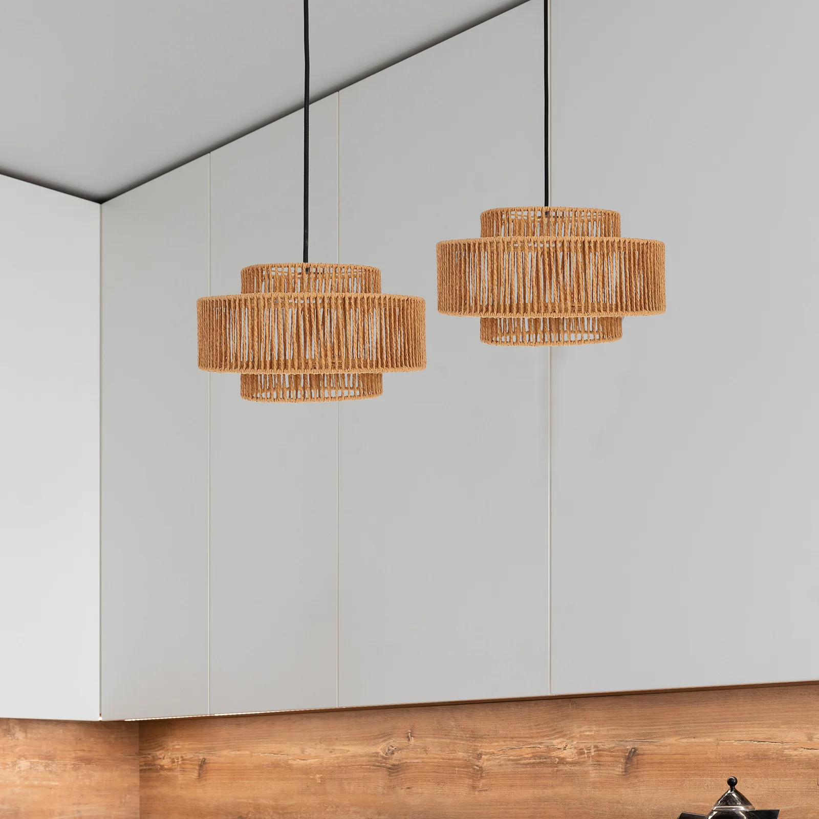 Paper Rope Lampshade Minimalist Woven Pendant Lamp Shade Large Hanging Light Fixture for Home Restaurant Cafe Warm Light
Paper Rope Lampshade Minimalist Woven Pendant Lamp Shade Large Hanging Light Fixture for Home Restaurant Cafe Warm Light