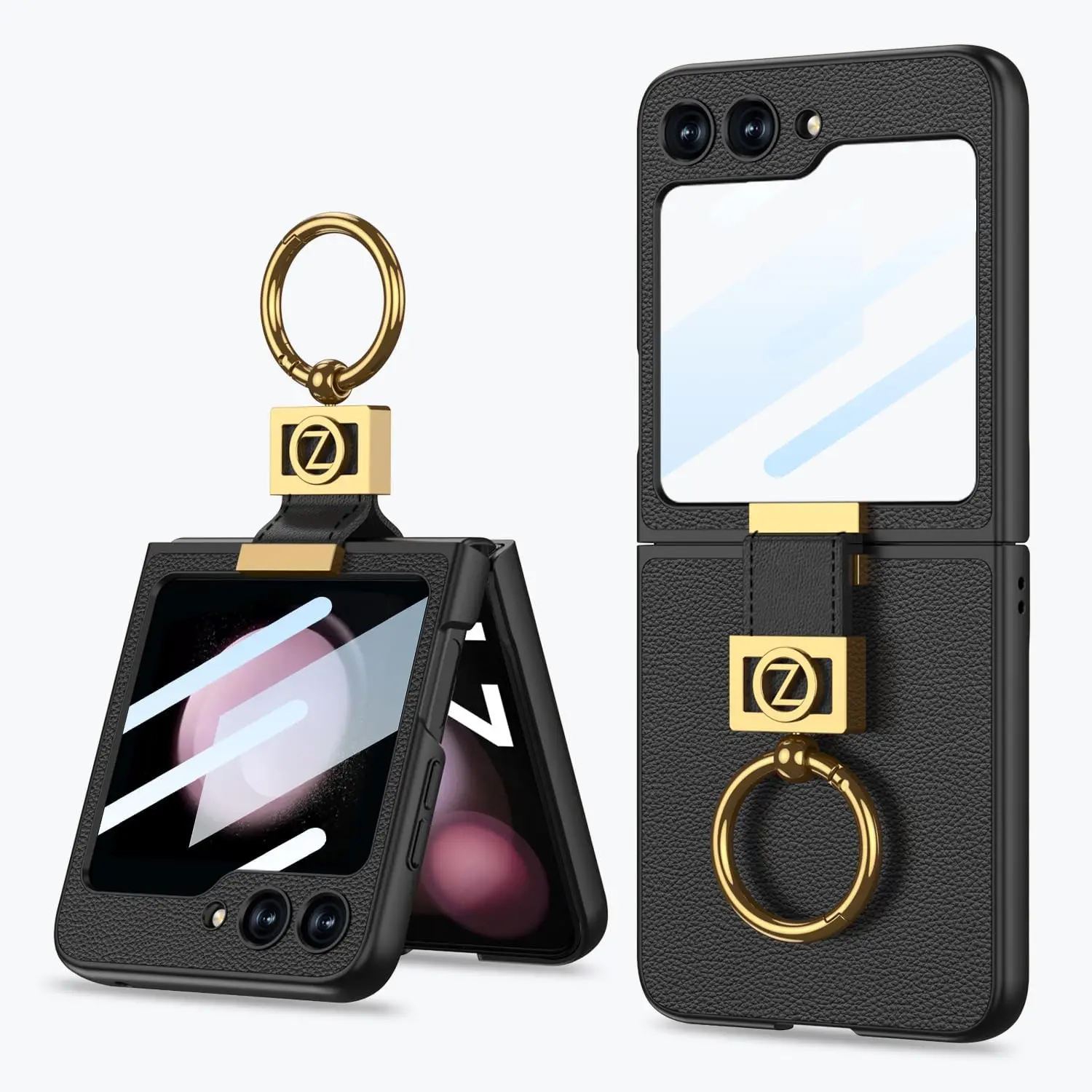 Leather Case for Samsung Galaxy Z Flip5 with Ring, Galaxy Z Flip5 Cover with Z Ring & HD Small Screen Film,Military Grade
Leather Case for Samsung Galaxy Z Flip5 with Ring, Galaxy Z Flip5 Cover with Z Ring & HD Small Screen Film,Military Grade