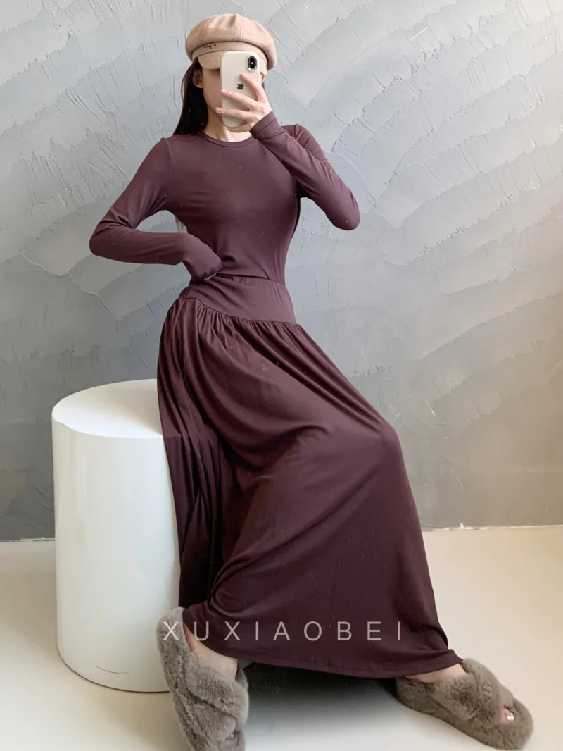 Long Sleeve T-shirt Top Women's Autumn A-line Long Skirt Lazy Style Two Piece Elegant Fashion Women Casual Dresses 2024 New T7X7
Long Sleeve T-shirt Top Women's Autumn A-line Long Skirt Lazy Style Two Piece Elegant Fashion Women Casual Dresses 2024 New T7X7