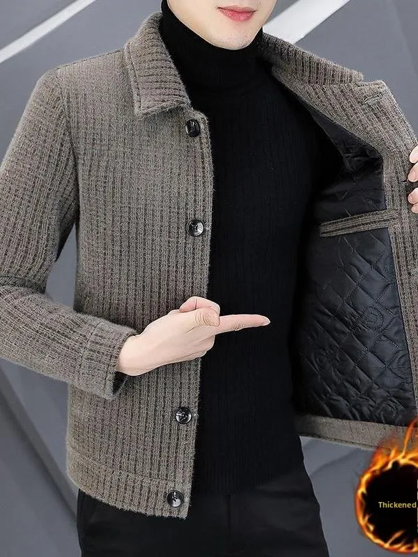 Men's Water Ocelot Velvet Jaet Thiened ort Sle Woolen Coat with Collar Youth Faionable Autumn Winter Warm Coat
Men's Water Ocelot Velvet Jaet Thiened ort Sle Woolen Coat with Collar Youth Faionable Autumn Winter Warm Coat