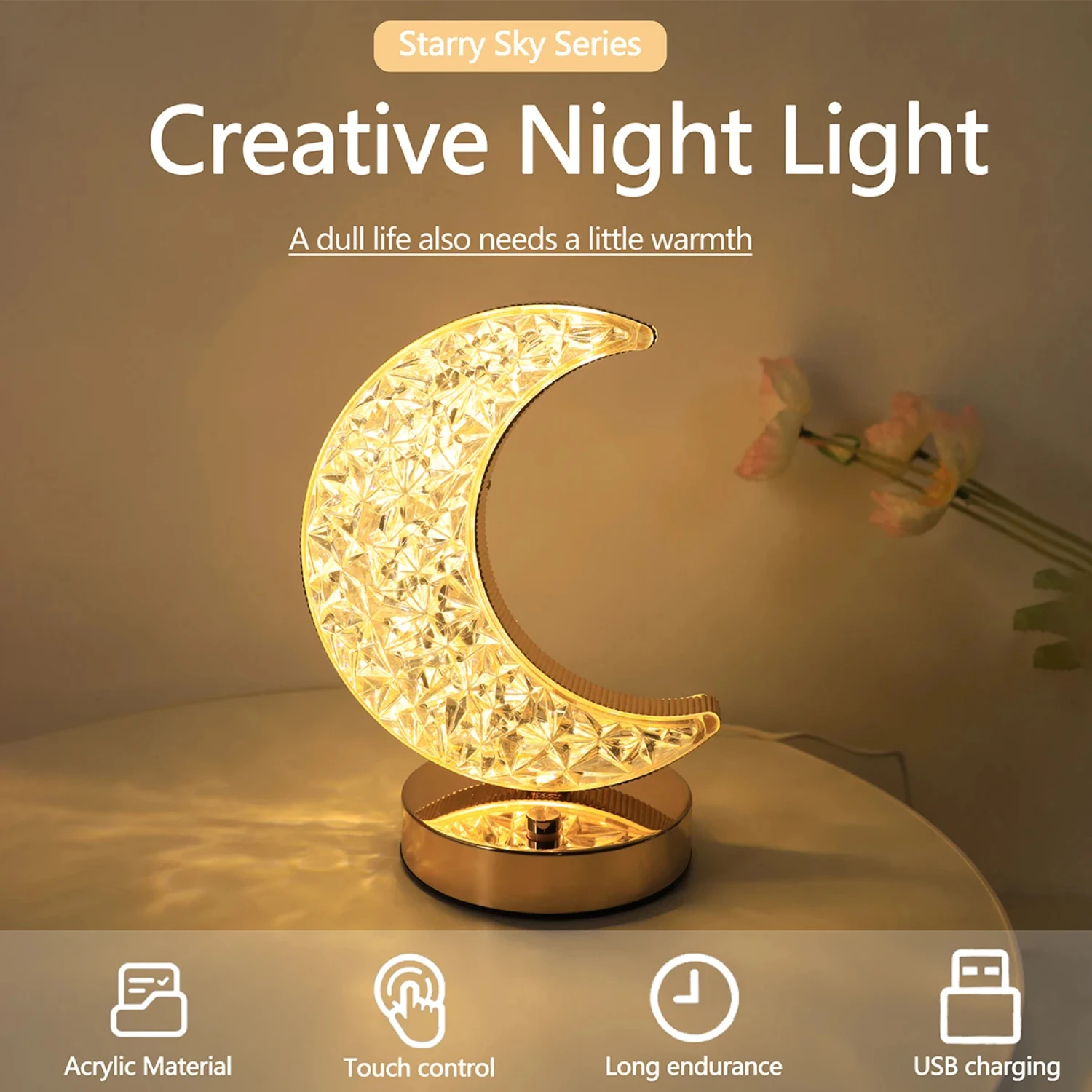 LED crystal desk lamp USB charging three color small night light, bedroom bedside decoration atmosphere light gift
LED crystal desk lamp USB charging three color small night light, bedroom bedside decoration atmosphere light gift